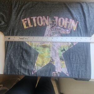 Elton John Graphic Tee - Charcoal Grey with Yellow & Pink Print